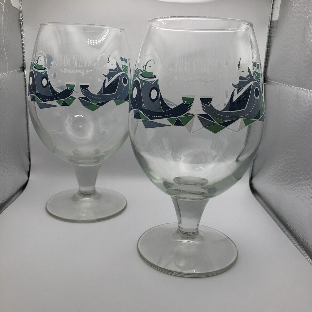 Set of 2 New Belgium Brewing Starship IPA Goblet Beer Glass Astronaut Space